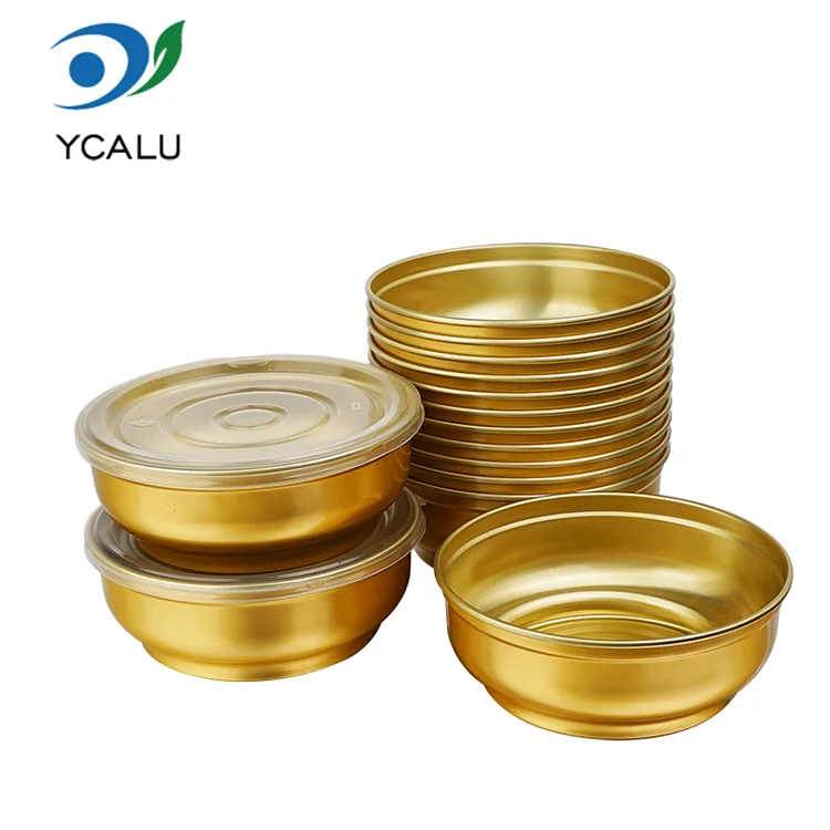 Disposable round large capacity gold bowl Mga Lalagyan ng Aluminum Foil