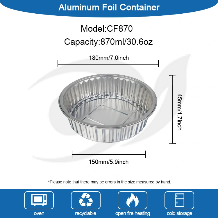 Disposable round silver packaged catering Mga Lalagyan ng Aluminum Foil