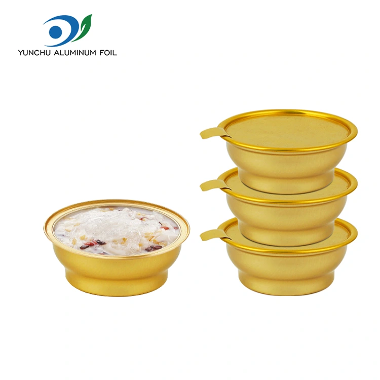Disposable round takeaway box maliit na gintong mangkok aluminyo foil container Disposable round takeaway box maliit na gintong mangkok aluminyo foil container