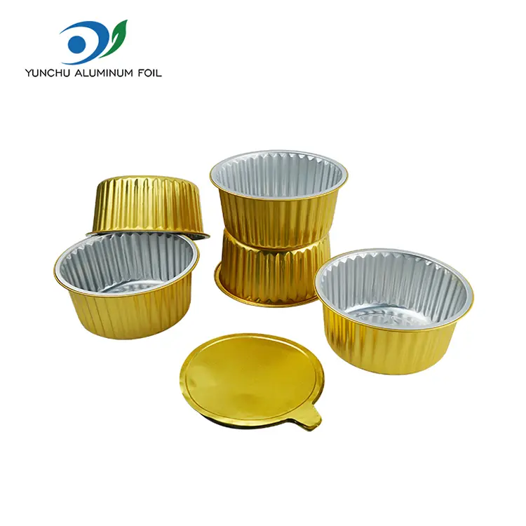Disposable Sealable Golden Round Aluminum Foil Container