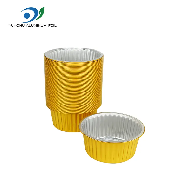 Disposable Sealable Golden Round Aluminum Foil Container