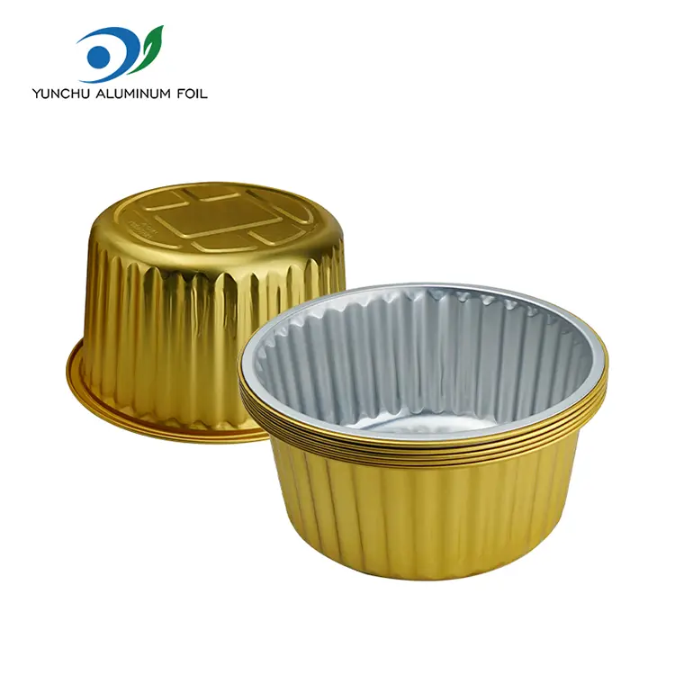 Disposable Sealable Golden Round Aluminum Foil Container