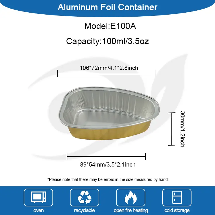 Disposable Special-Shaped Kulay Smoothwall Aluminum Foil Container