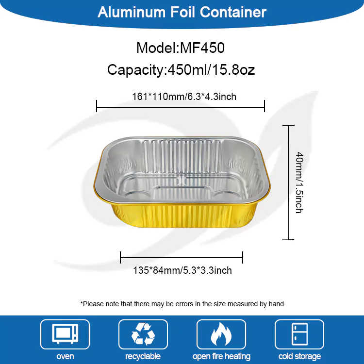 Disposable square catering takeaway Mga Lalagyan ng Aluminum Foil