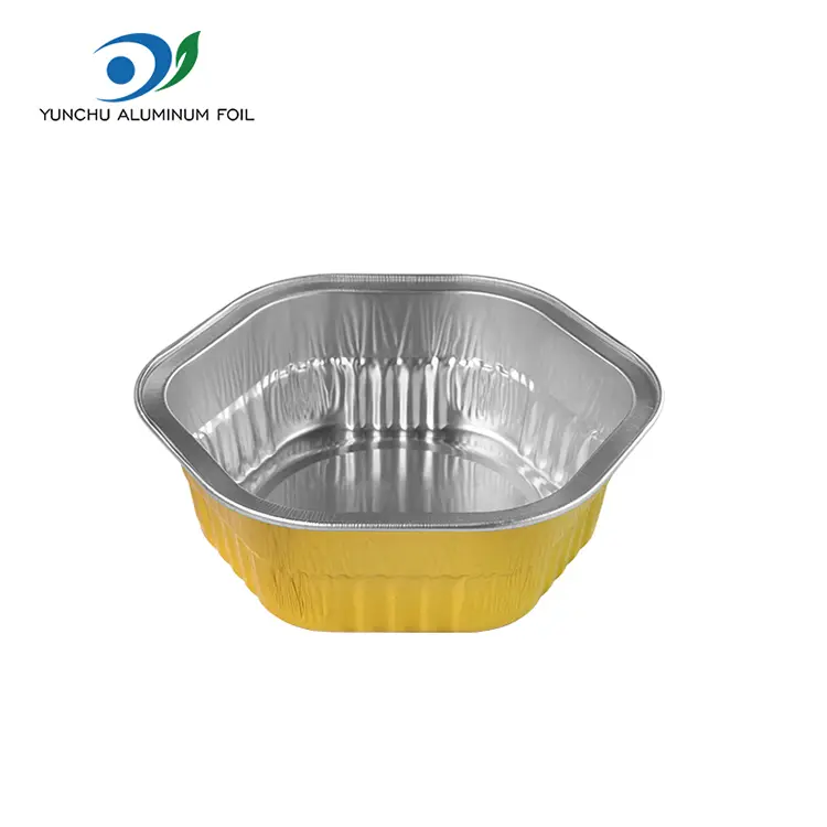 Hexagonal takeaway heat sealed smoothwall aluminyo foil container