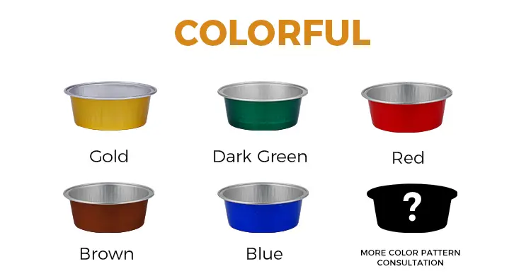 Round dessert baking cups Smoothwall Aluminum Foil Containers