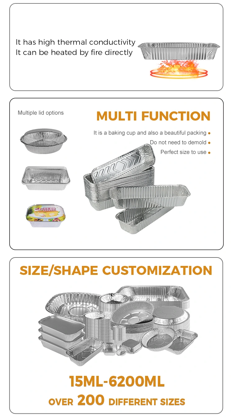 rectangular baking barbecue silver aluminum foil container