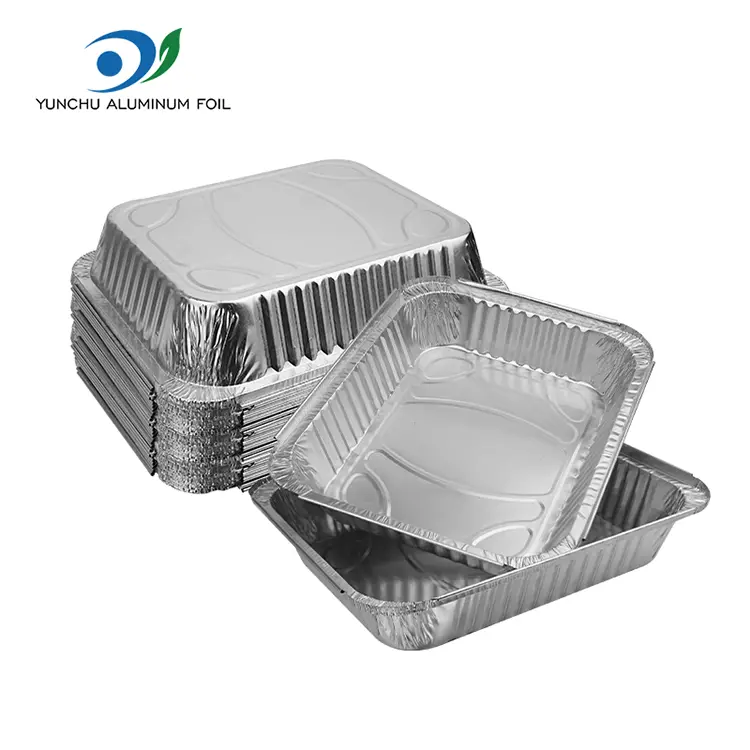 Malaking kapasidad na barbecue plate pilak aluminyo foil container