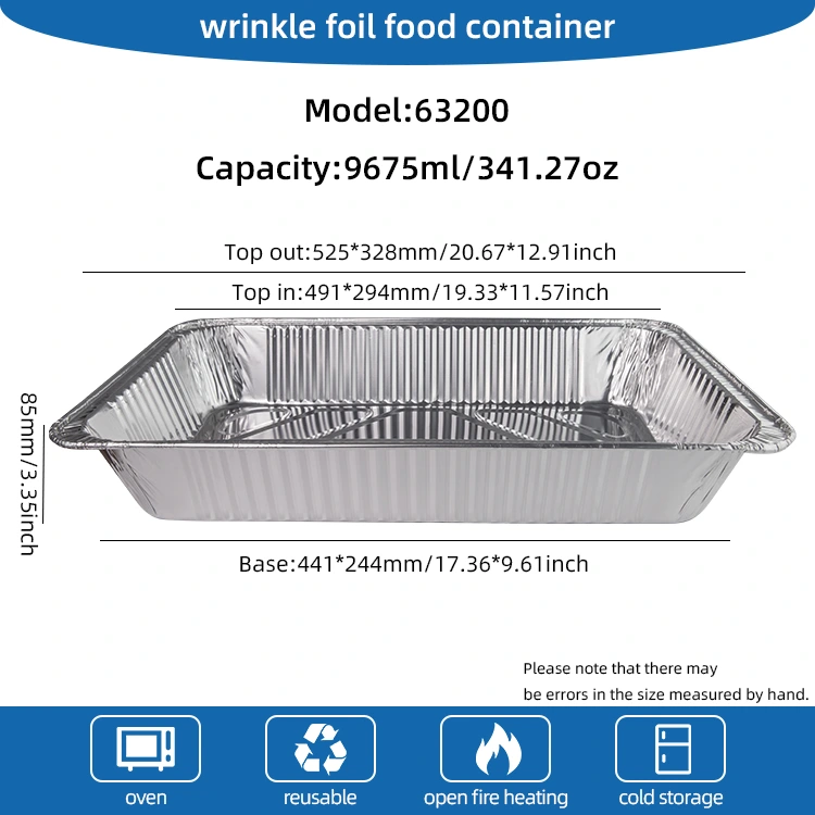 Malaking kapasidad na panlabas na baking tray pilak aluminyo foil container
