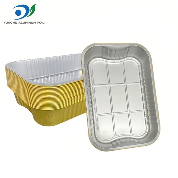 Disposable takeaway baking tray Golden aluminyo foil container