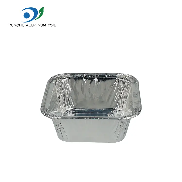Mini Baked Cake Square Silver Aluminum Foil Food Container