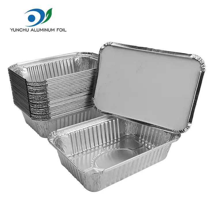 Rectangular air fryer pilak aluminyo foil container