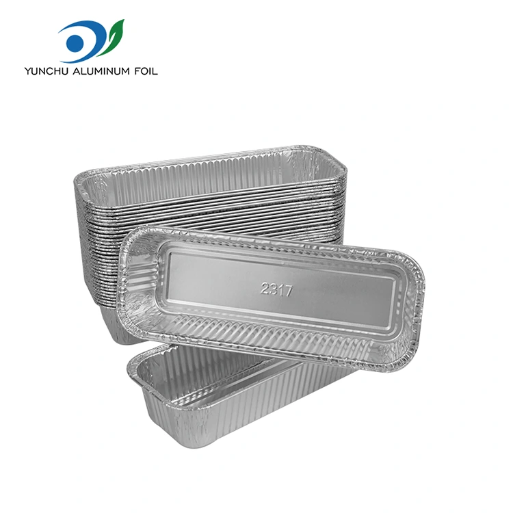 Rectangular Baguettes Silver Aluminum Foil Container