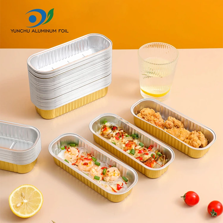 Rectangular baking cake smoothwall aluminyo foil container