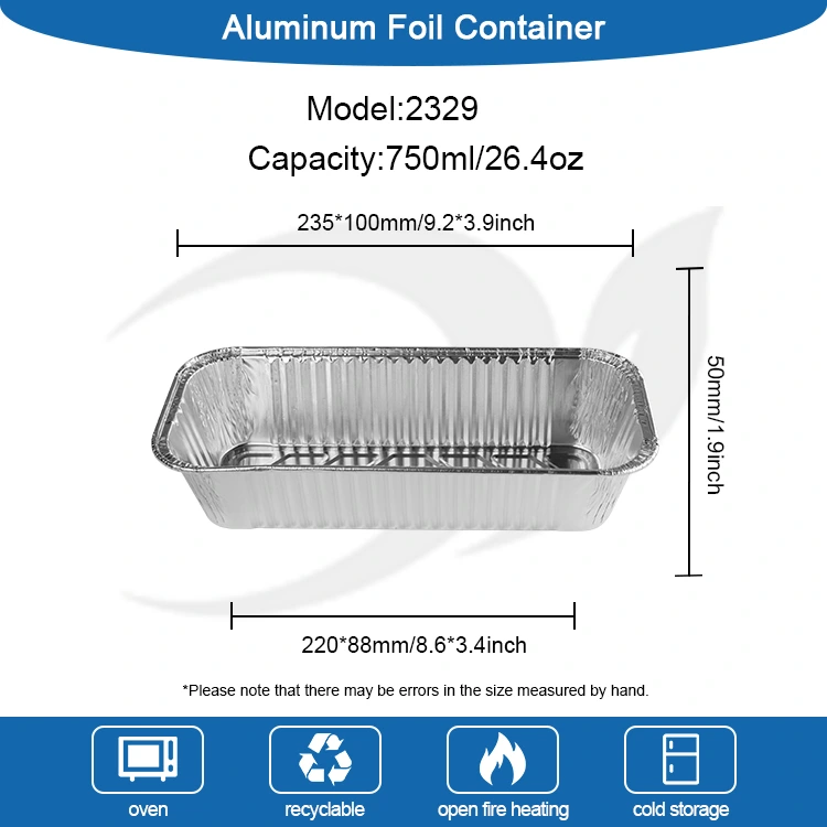 Rectangular Bread Tray Baking Sheet Silver Aluminum Foil Container