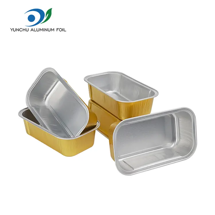 Rectangular cake box heat sealed smoothwall aluminyo foil container