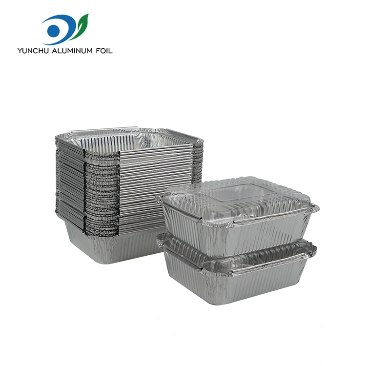 Ang hugis -parihaba na gratin ay nakabalot na mga lalagyan ng foil na aluminyo na aluminyo