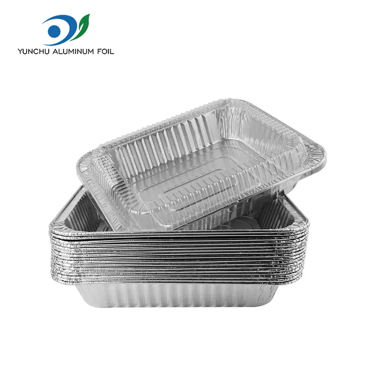 Rectangular Takeaway Turkey Plate Silver Aluminum Foil Container