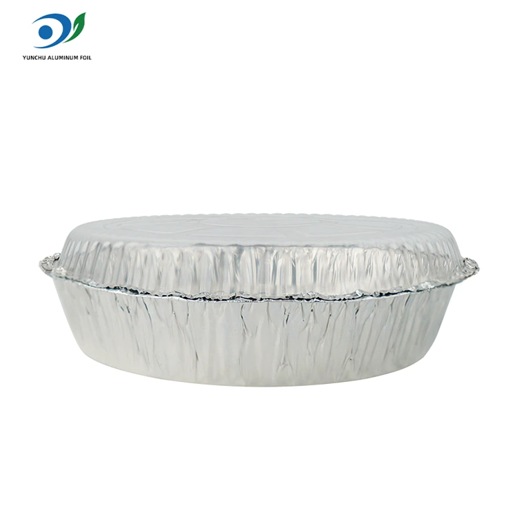 Bilog na air fryer mainit na palayok na pilak na aluminyo foil na lalagyan ng pagkain