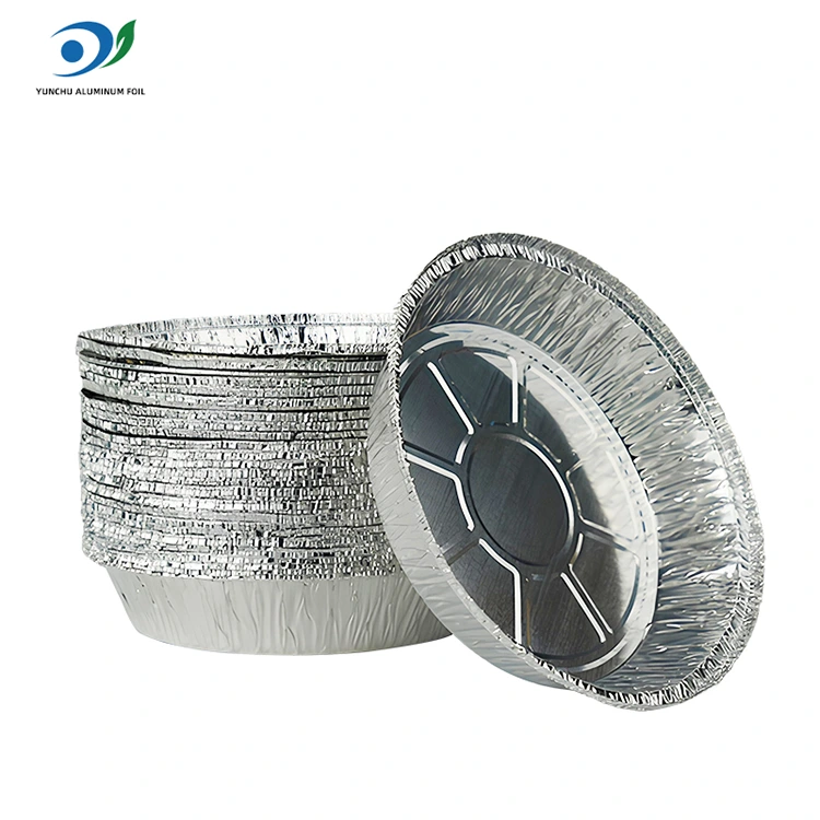 Bilog na air fryer mainit na palayok na pilak na aluminyo foil na lalagyan ng pagkain