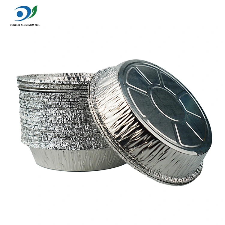 Bilog na air fryer mainit na palayok na pilak na aluminyo foil na lalagyan ng pagkain