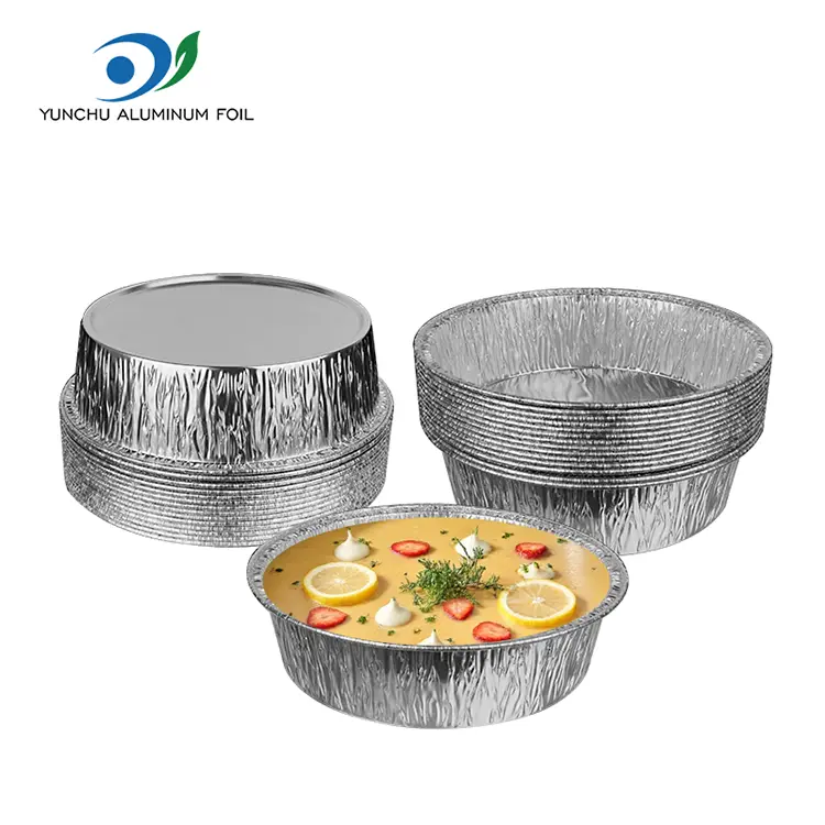Round Air Fryer Silver Aluminum Foil Container
