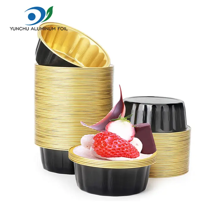 Round bowl para sa dessert smoothwall aluminyo foil container