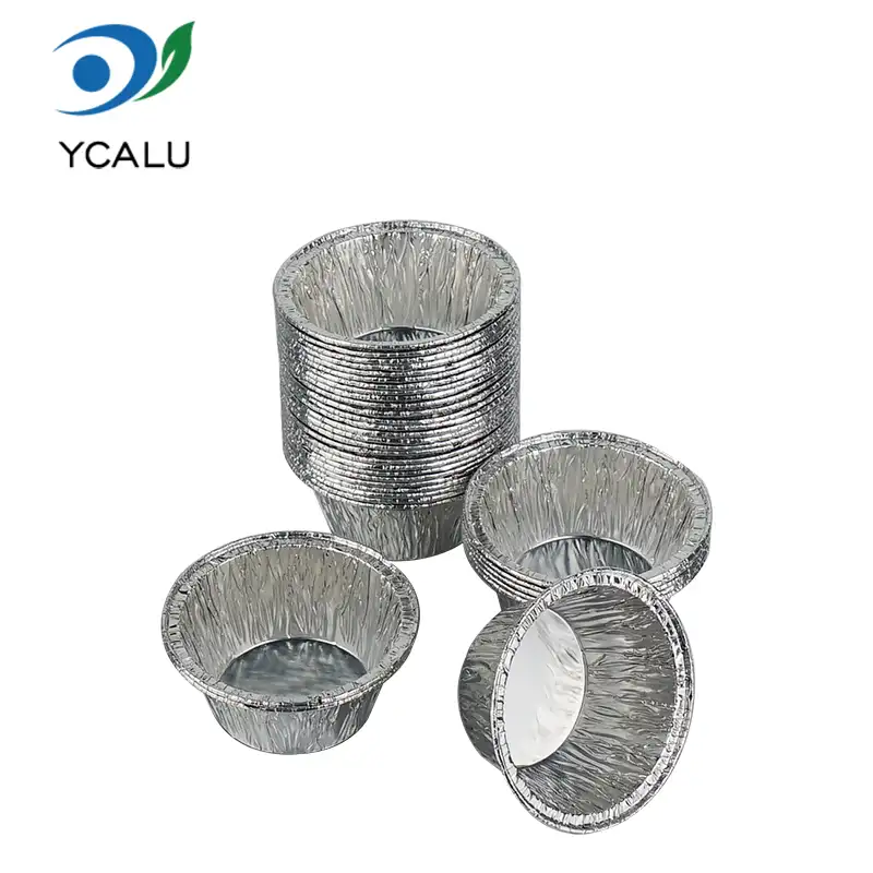 Round Cake Cup Silver Aluminum Foil Container
