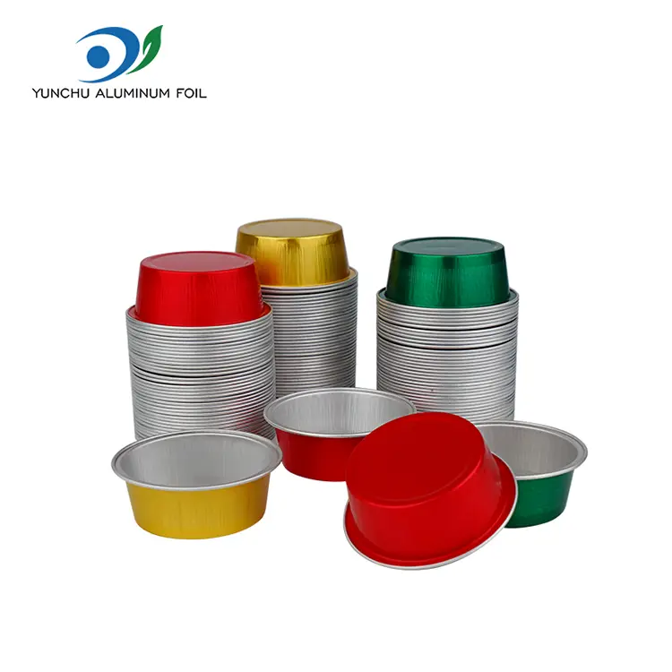 Round dessert baking cups smoothwall aluminyo foil container