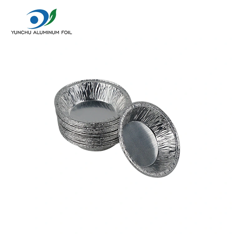 Round egg tart para sa meryenda pilak na aluminyo foil container