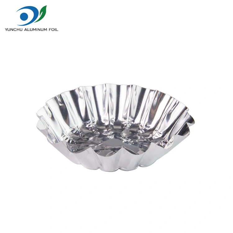 Bilog na egg tart toy baking pilak aluminyo foil container ng pagkain