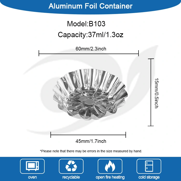 Bilog na egg tart toy baking pilak aluminyo foil container ng pagkain