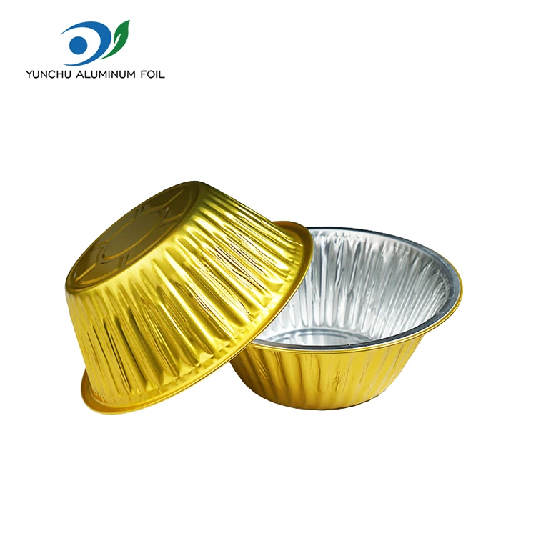 Round Gold Foil Takeaway Container Round Gold Foil Takeaway Container