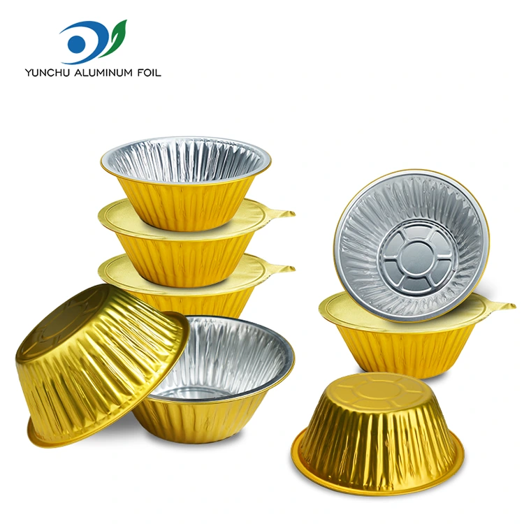 Round Gold Foil Takeaway Container
