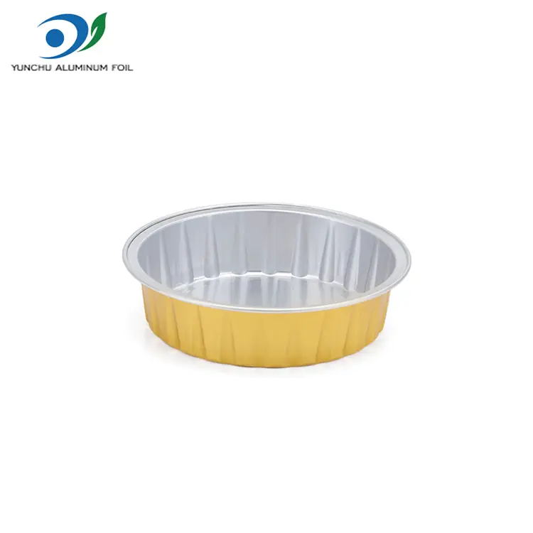 Round Golden baking smoothwall aluminyo foil container