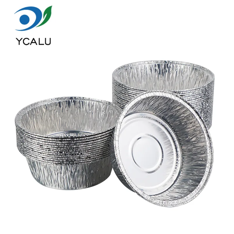Pabilog na maliit na baking Silver Aluminum Foil Container Pabilog na maliit na baking Silver Aluminum Foil Container
