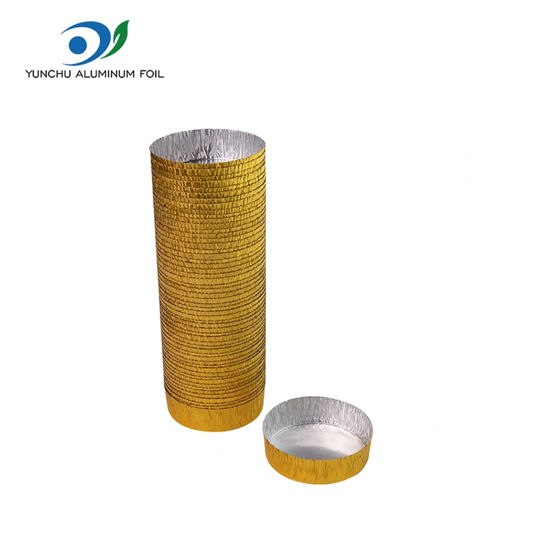 Bilog maliit na baking pilak na aluminyo foil na lalagyan ng pagkain