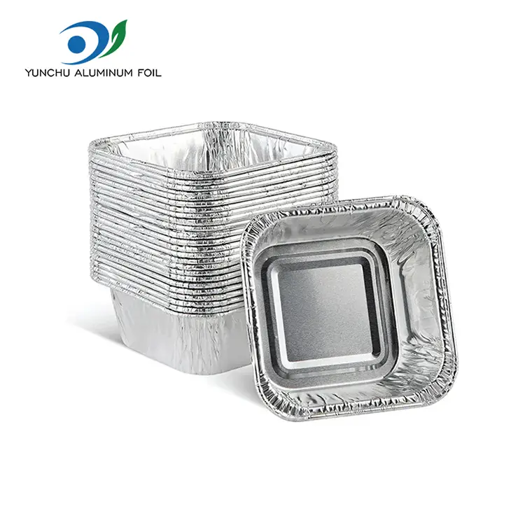 Square Air Fryer Baking Silver Aluminum Foil Container
