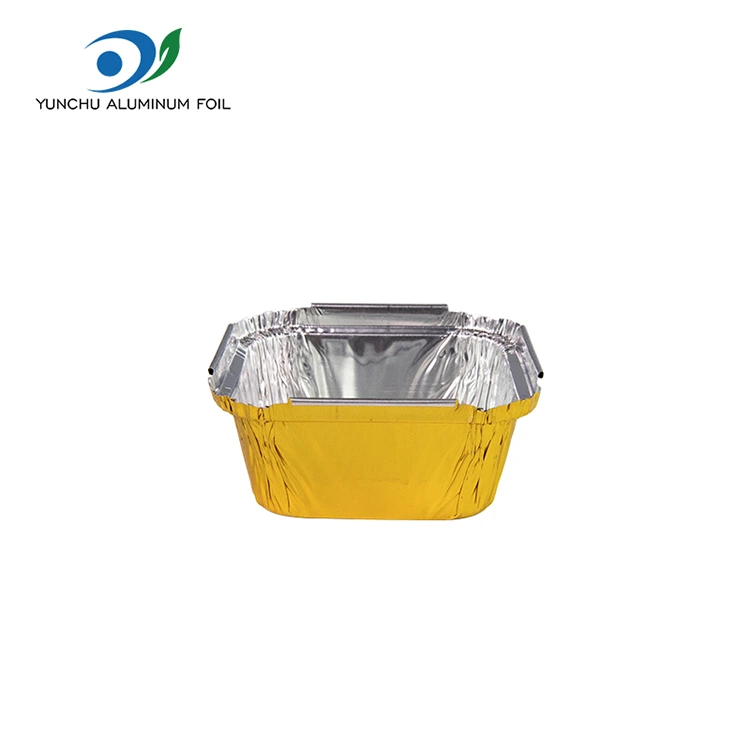 Square baking oven pilak aluminyo foil container