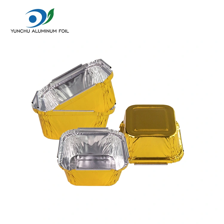 Square baking oven pilak aluminyo foil container
