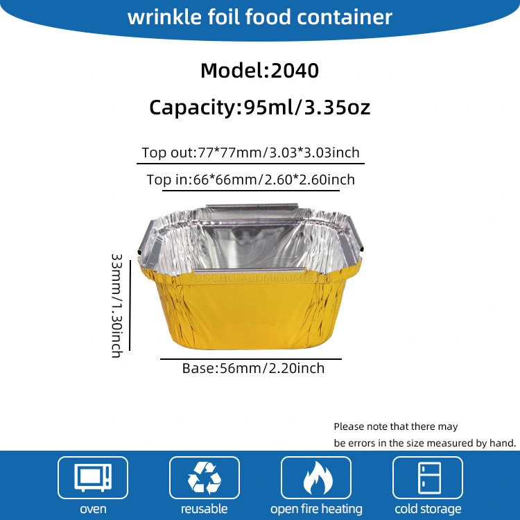 Square baking oven pilak aluminyo foil container