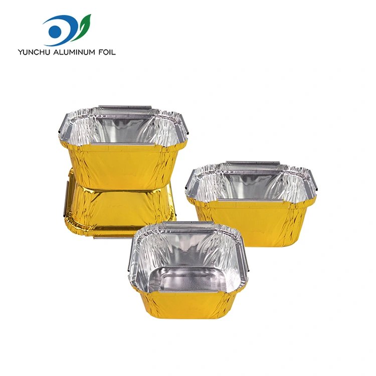 Square baking oven pilak aluminyo foil container