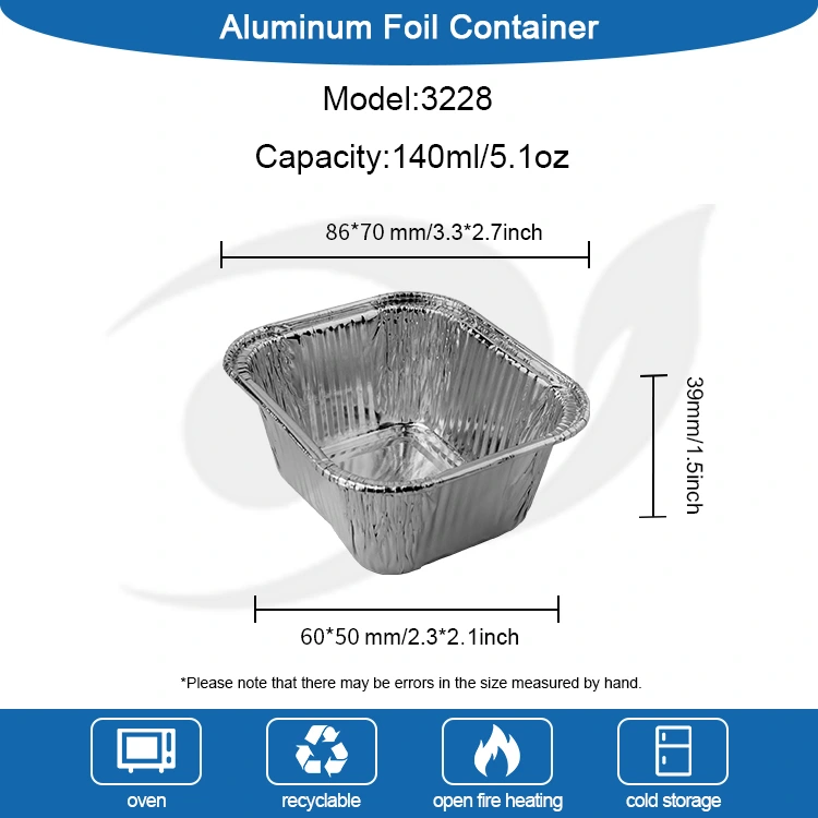 Square baking sheet air fryer pilak aluminyo foil container