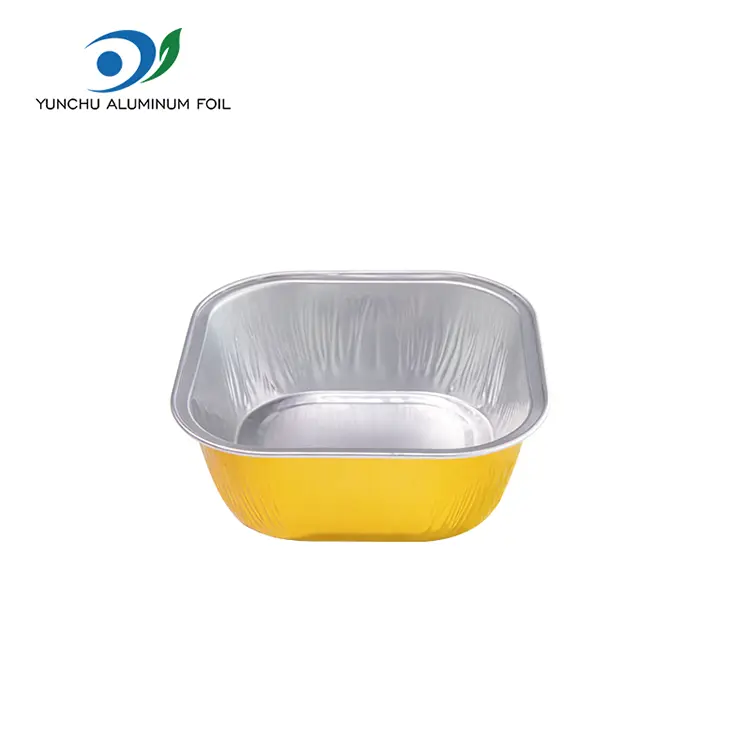 Square color baking smoothwall aluminyo foil container