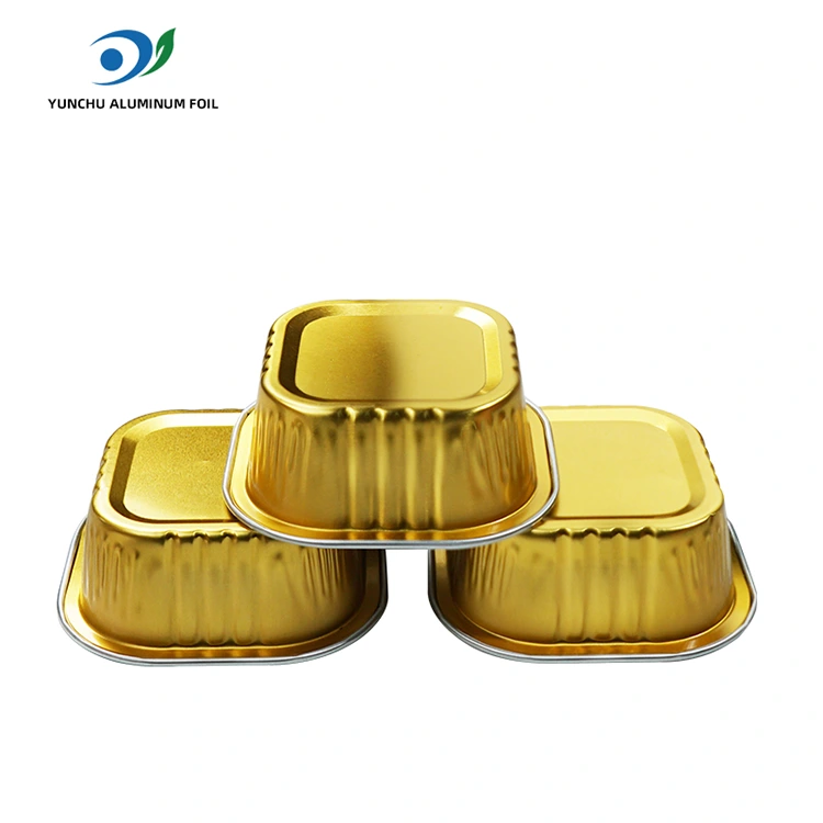 Square dessert baking tasa ng smoothwall aluminyo foil container Square dessert baking tasa ng smoothwall aluminyo foil container